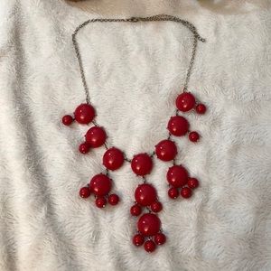 Red Bauble Bibb Necklace